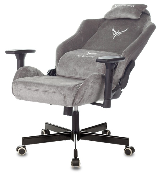 Кресло Knight N1 GREY (Game chair Knight N1 Fabric grey Light-19 headrest cross metal) артикул 263338Si-1 фото 14