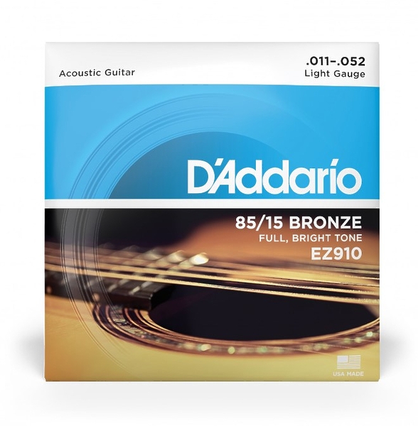 Струны D'Addario EZ910 SET ACOUS GTR 85/15 LITE 11-52 артикул 274500Si-1