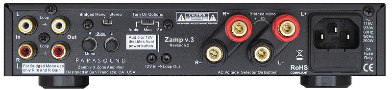 Усилитель мощности Parasound Zamp V3 black артикул 325541FV-1 фото 4