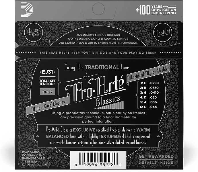 Струны D'Addario EJ31 PRO-ART? RECTIFIED TREBLES, HARD TENSION артикул 274048Si-1 фото 5