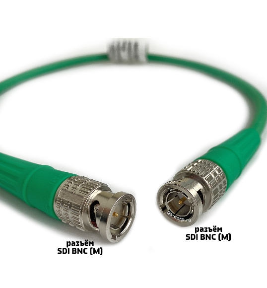 Кабель мобильный/сценический GS-PRO 12G SDI BNC-BNC (green) 0,4 метра артикул 313867Si-1