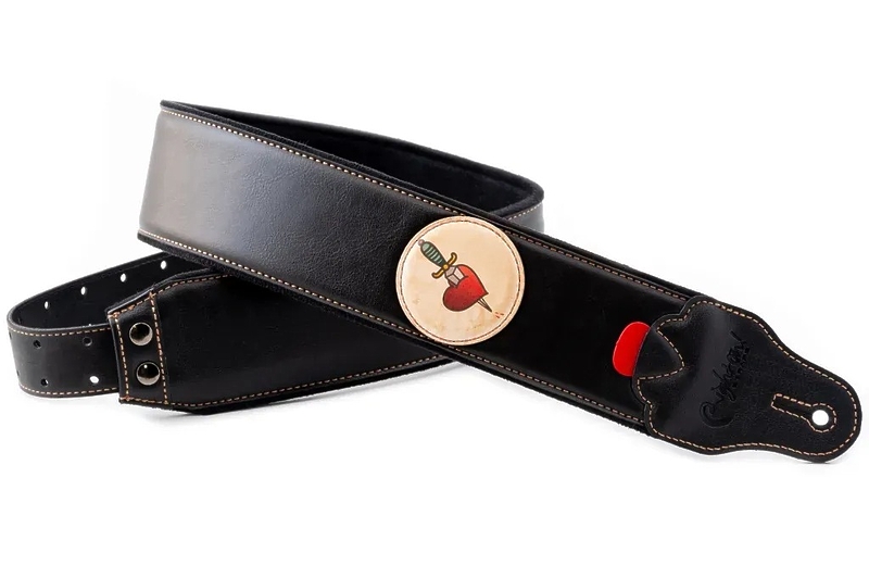 Ремень для гитары RightOn Straps Groove Old School Heart артикул 331884Si-1