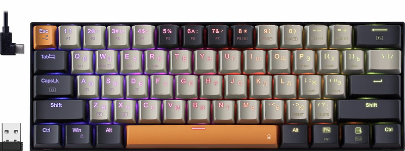 Клавиатура игровая Redragon CARAXES PRO Black Grey артикул 336400Si-1