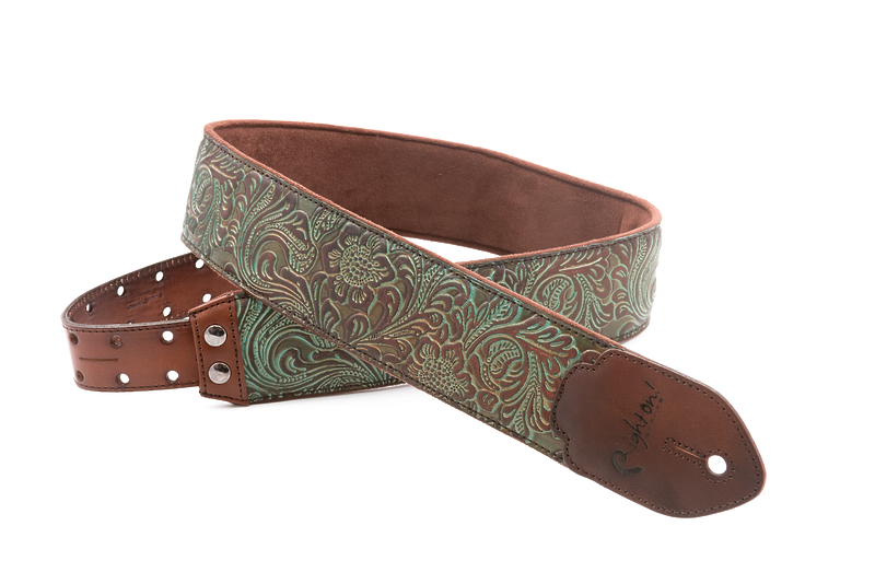 Ремень для гитары RightOn Straps Leathercraft Blackguard Teal артикул 331642Si-1