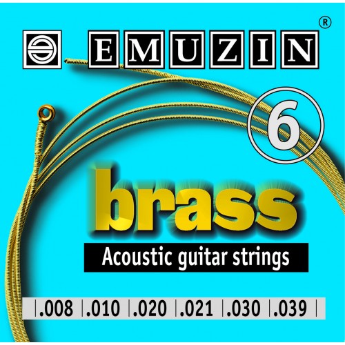 Струны для акустической гитары Emuzin BRASS с обмоткой из латуни 08-39 артикул 291565Si-1
