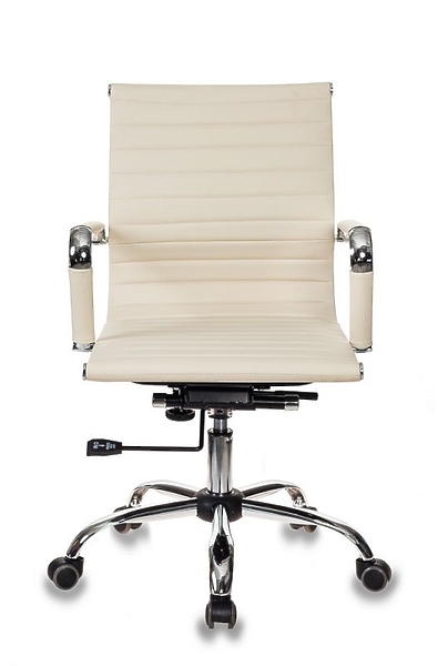 Кресло Бюрократ CH-883-LOW/IVORY (Office chair CH-883-LOW ivory eco.leather low back cross metal хром) артикул 263395Si-1 фото 3