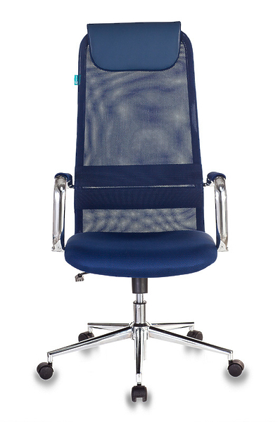 Кресло Бюрократ KB-9N/DB/TW-10N (Office chair KB-9N blue TW-05N TW-10N mesh/fabric headrest cross metal хром) артикул 263242Si-1 фото 3