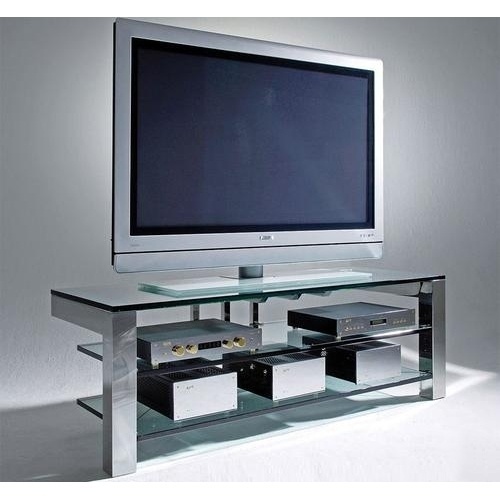 Подставка под ТВ и HI-FI Schroers Focus 110 silver grey/clear glass артикул 316571FV-1