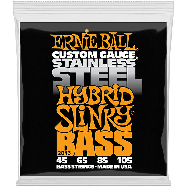 Струны для бас-гитары Ernie Ball 2843 Stainless Steel Slinky Hybrid артикул 291170Si-1