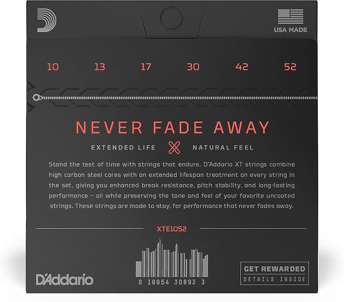 Струны D'Addario XTE1052 SET ELEC GTR XT LT TOP/HVY BTM  10-52. артикул 274013Si-1 фото 3