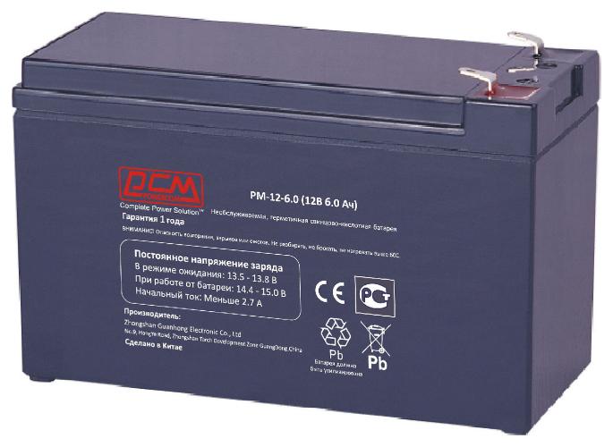 Батарея для ИБП Powercom PM-12-6.0 12В 6Ач артикул 268156Si-1