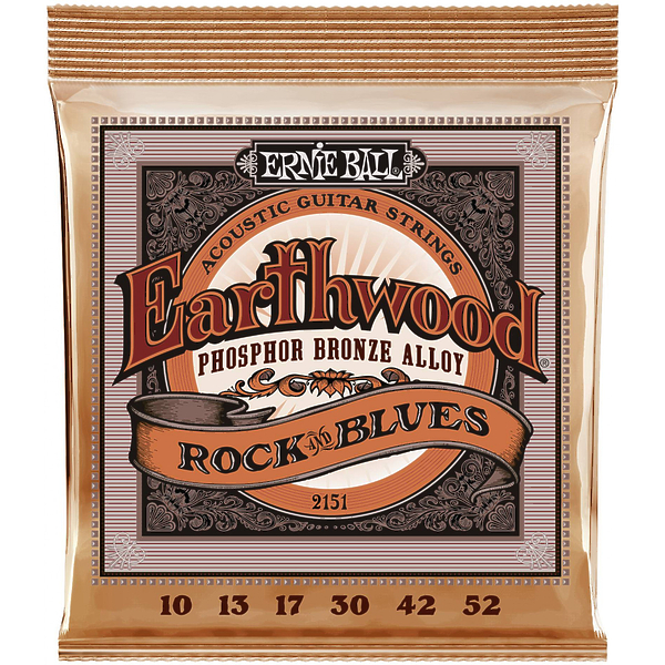 Струны для акустической гитары Ernie Ball 2151 Earthwood Phosphor Bronze Bronze Rock and Blues 10-13-17-30-42-52 артикул 291594Si-1