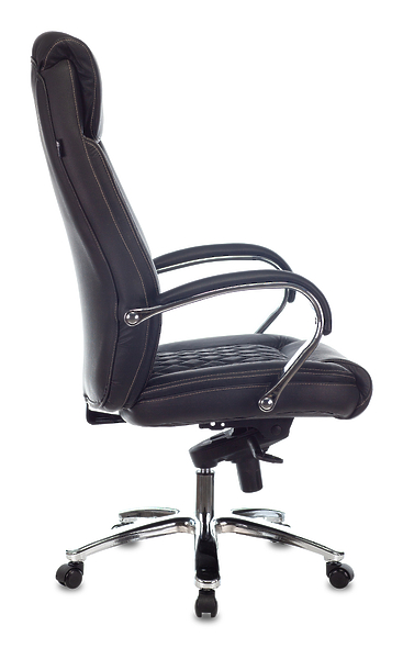 Кресло Бюрократ T-9924SL/BLACK (Office chair T-9924SL black leather cross metal хром) артикул 263502Si-1 фото 4