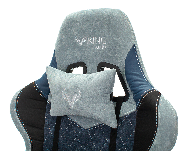 Кресло Zombie VIKING 7 KNIGHT BL (Game chair VIKING 7 KNIGHT Fabric blue textile/eco.leather headrest cross metal) артикул 263416Si-1 фото 3
