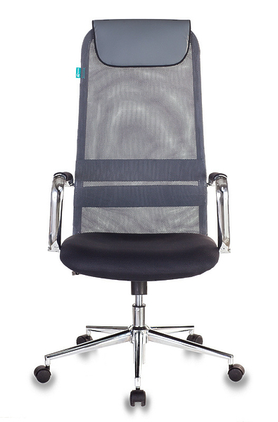 Кресло Бюрократ KB-9N/DG/TW-12 (Office chair KB-9N dark grey TW-04 TW-12 mesh/fabric headrest cross metal хром) артикул 263226Si-1 фото 3