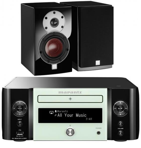 Стереокомплект Marantz M-CR611 green + Dali Menuet Black Satin артикул 135111Si-1