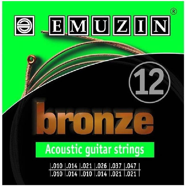 Cтруны для двенадцатиструнной гитары Emuzin 12А183 Bronze артикул 291217Si-1
