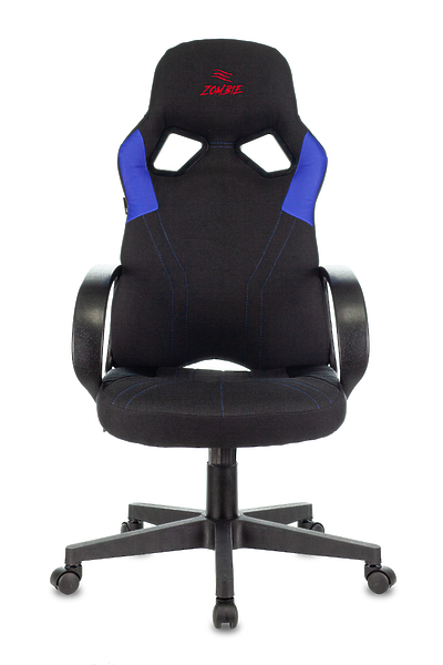 Кресло Zombie RUNNER BLUE (Game chair RUNNER black/blue textile/eco.leather cross plastic) артикул 263237Si-1 фото 3