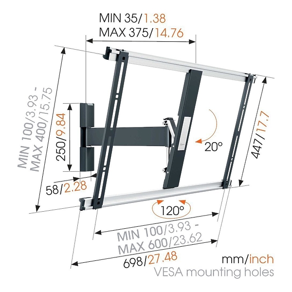 Кронштейн для телевизора Vogels THIN 525 артикул 182068Si-1 фото 3