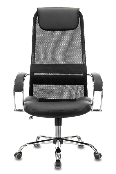 Кресло Бюрократ CH-608SL/BLACK (Office chair CH-608SL black TW-01 TW-11 eco.leather/gauze headrest cross metal хром) артикул 263193Si-1 фото 3