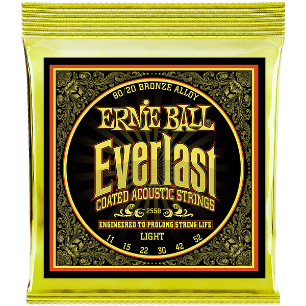 Струны для акустической гитары Ernie Ball 2558 Everlast 80/20 Bronze Light 11-15-22w-30-42-52 артикул 291601Si-1