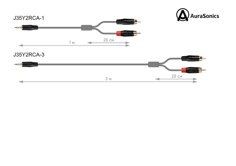 Инструментальный кабель AuraSonics J35Y2RCA-3 3m артикул 297632Si-1 фото 4