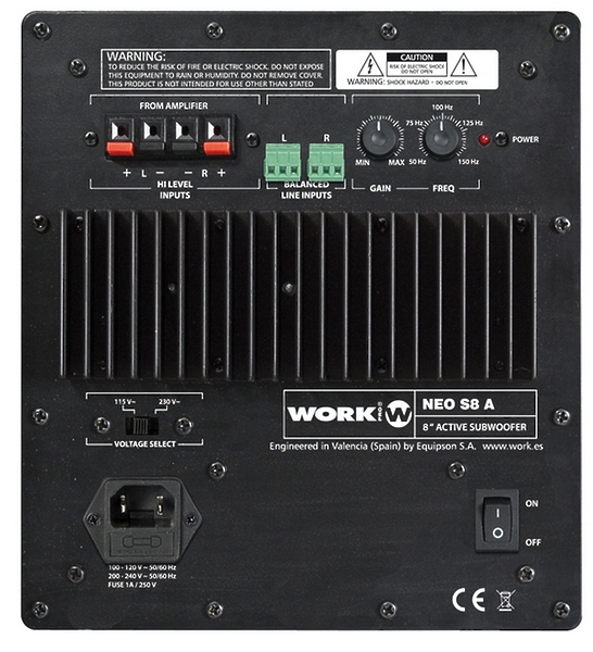 Сабвуфер WORK NEO S8A B артикул 142382Si-1 фото 3