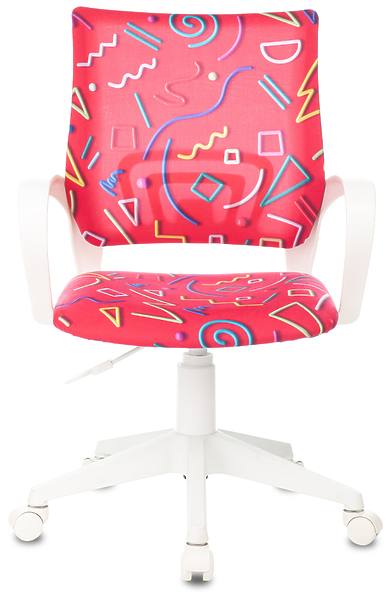 Кресло Бюрократ KD-W4/STICK-PINK (Children chair KD-W4 crimson Sticks 05 cross plastic белый plastik белый) артикул 263277Si-1 фото 3
