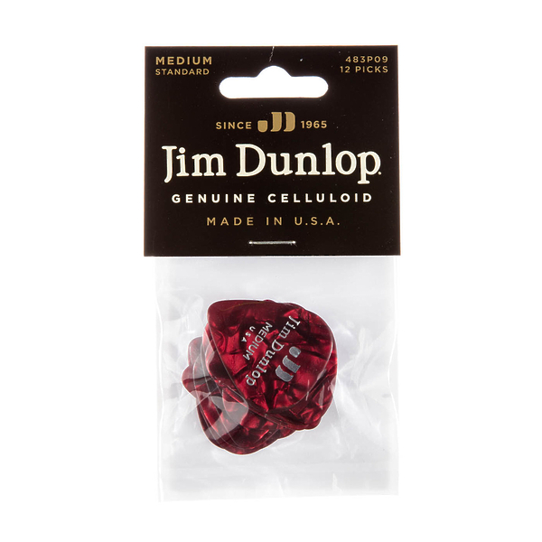 Медиаторы Dunlop 483P09MD Celluloid Red Pearloid Medium (12 шт) артикул 312908Si-1