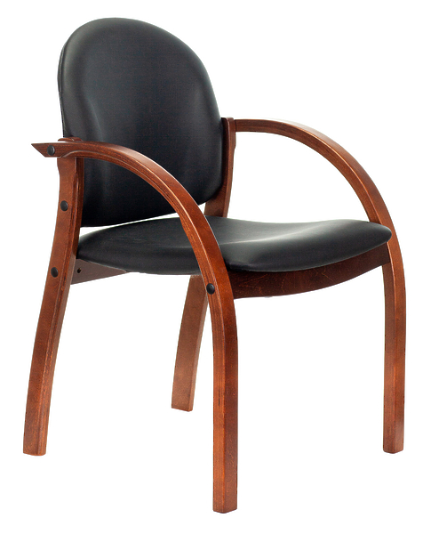 Кресло Бюрократ ДЖУНО (Chair ДЖУНО black eco.leather legs wood) артикул 263222Si-1