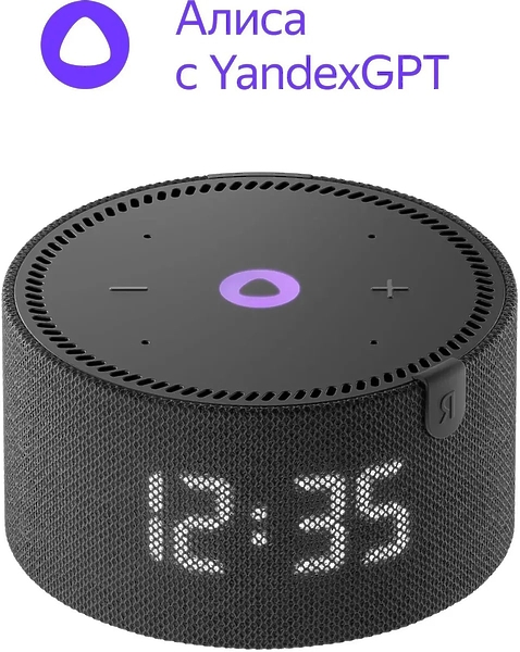 Умная колонка Яндекс Мини 10Вт с Алисой на YaGPT с часами [yndx-00020k] Black артикул 325117Si-1 фото 3