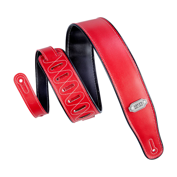 Ремень для гитары Levy's M26VP-RED-BLK Rebel Series артикул 331672Si-1