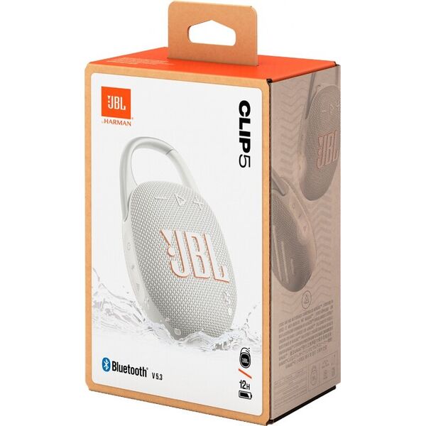 Портативная колонка JBL Clip 5 White артикул 312789Si-1 фото 8