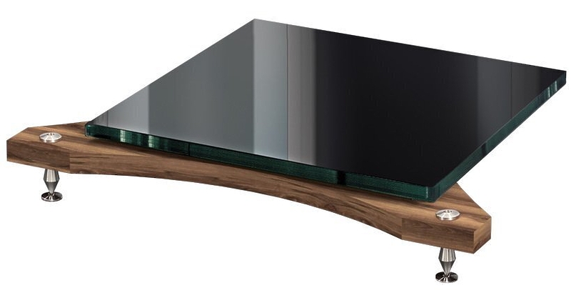 Стойка под аппаратуру VOXmodule S-001 Maggiore (уровень 1, shelf black oak, Tinted black glass, legs black moire, plugs silver) артикул 237173Si-1