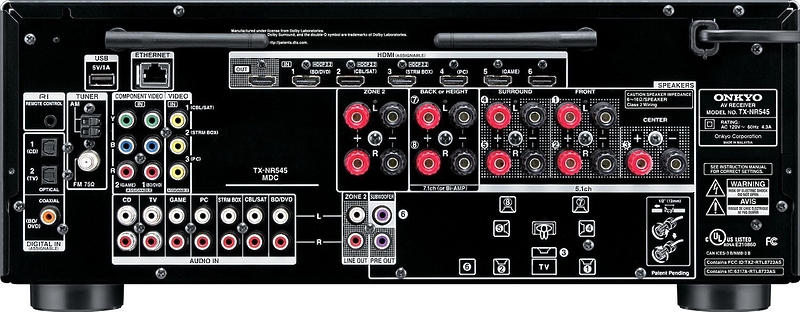 AV ресивер Onkyo TX-NR545 black артикул 120848Si-1 фото 4
