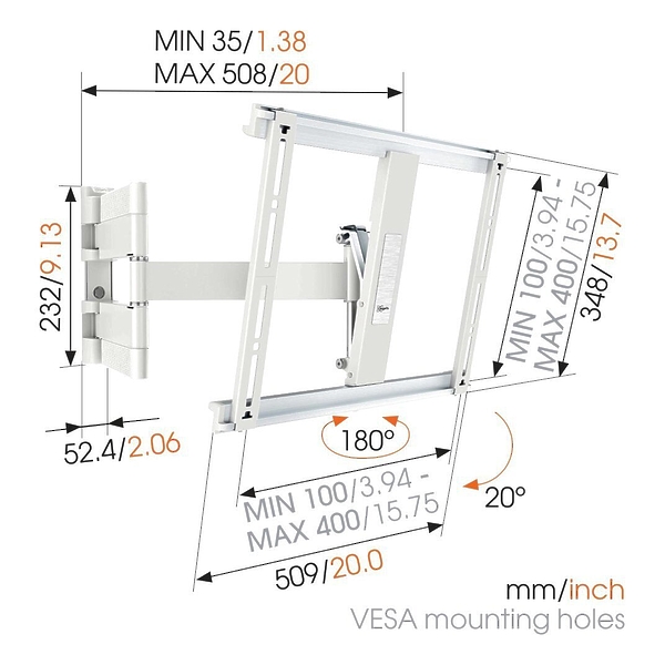 Кронштейн для телевизора Vogels THIN 445 W артикул 182066Si-1 фото 9