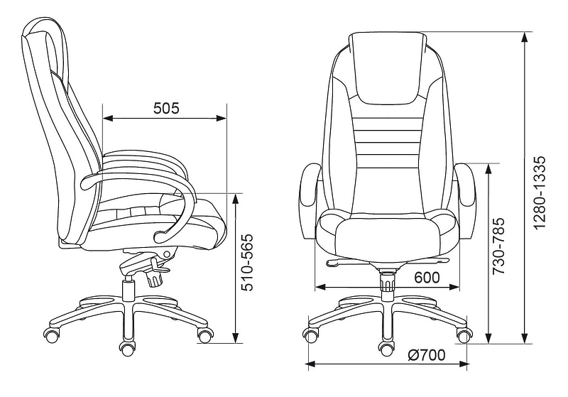 Кресло Бюрократ T-9923SL/BLACK (Office chair T-9923SL black leather cross metal хром) артикул 263366Si-1 фото 8