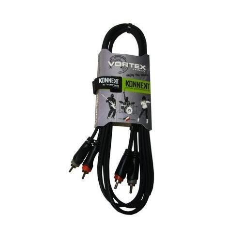 Инструментальный кабель Vortex KKYF100 2xRCA(m)-2xRCA(m), 1м артикул 207275Si-1