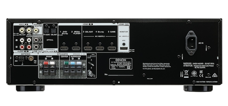 AV ресивер Denon AVR-X550BT артикул 177444Si-1 фото 7