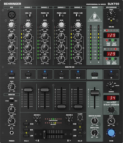 Микшерный пульт Behringer DJX750 артикул 126774Si-1 в интернет-магазине «HiFiRussia»