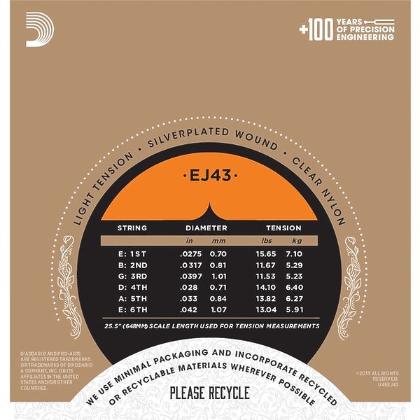 Струны D'Addario EJ43 PRO-ART? NYLON, LIGHT TENSION артикул 273674Si-1 фото 3