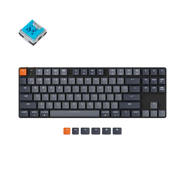 Беспроводная механическая ультратонкая клавиатура Keychron K1SE RGB Blue Switch артикул 275429Si-1