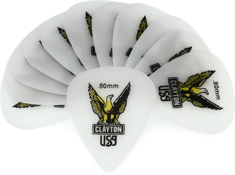 Медиаторы CLAYTON S80/12 - 0.80 mm ACETAL polymer стандартные 12 шт артикул 290659Si-1