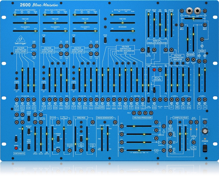 Аналоговый полумодульный синтезатор Behringer 2600 BLUE MARVIN артикул 273170Si-1