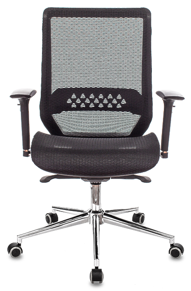 Кресло Бюрократ SIRIUS BLACK (Office chair Sirius black gauze cross metal хром) артикул 263463Si-1 фото 3