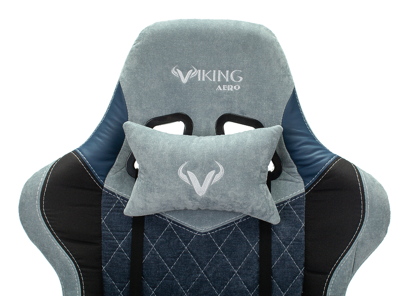 Кресло Zombie VIKING 7 KNIGHT BL (Game chair VIKING 7 KNIGHT Fabric blue textile/eco.leather headrest cross metal) артикул 263416Si-1 фото 20