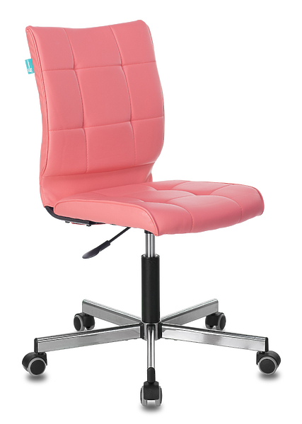 Кресло Бюрократ CH-330M/PINK (Office chair CH-330M pink Lincoln 205 eco.leather cross metal хром) артикул 263469Si-1