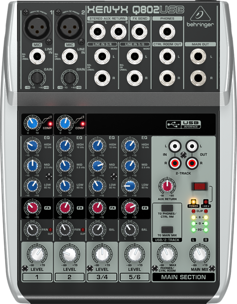 Микшерный пульт Behringer Q802USB артикул 106684Si-1 фото 4