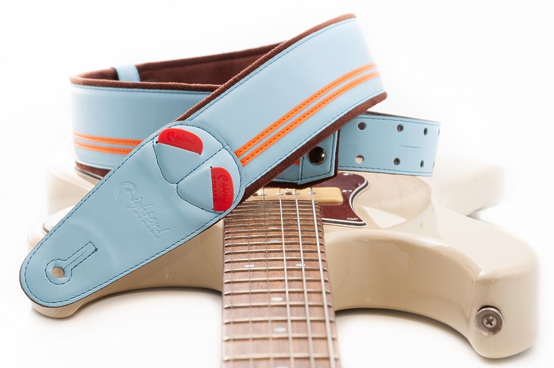 Ремень для гитары RightOn Straps Mojo Race Sonic Blue артикул 331619Si-1 фото 4