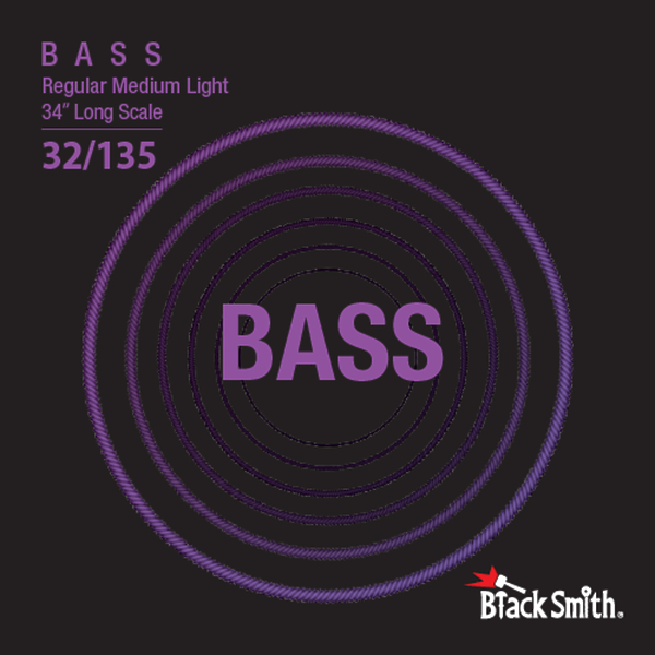 Струны для 6 струнной бас-гитары BlackSmith Bass Regular Medium Light 34" Long Scale 32/135 артикул 307603Si-1